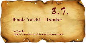 Bodánszki Tivadar névjegykártya